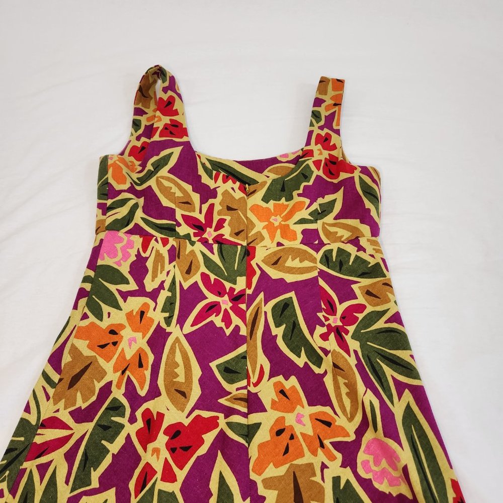 Vintage TALBOTS Fairy Cottagecore Tropical Multicolor Babydoll Dress Size 10. - Picture 8 of 16